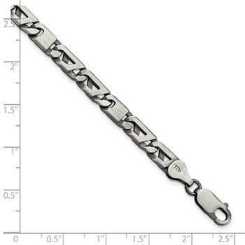 Sterling Silver Antiqued Brushed Link Bracelet — alternate view