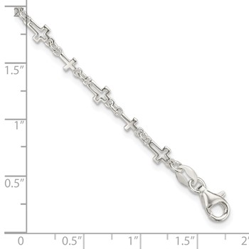 Sterling Silver Cross Link Bracelet — alternate view