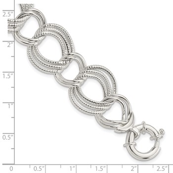 Sterling Silver Polished Fancy Link Bracelet — alternate view