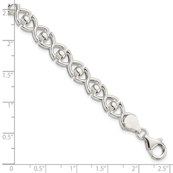 Sterling Silver Polished Fancy Link Bracelet — alternate view