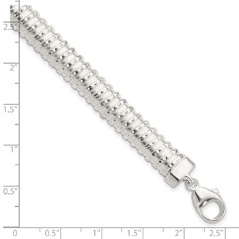 Sterling Silver Polished Textured Bracelet — alternate view