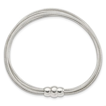 Sterling Silver Diamond-cut Multiple Strand Bracelet — alternate view