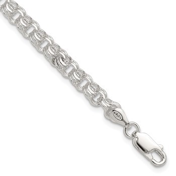 Sterling Silver Polished 5mm Triple Rolo Charm Bracelet