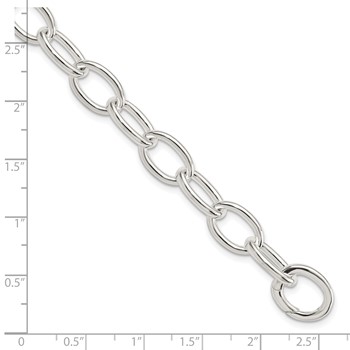 Sterling Silver Rhodium-plated Polished Fancy Link Bracelet — alternate view
