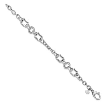 Sterling Silver Rhodium-pltd Fancy Textured Link Bracelet — alternate view