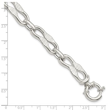Sterling Silver Polished Fancy Link Bracelet — alternate view
