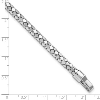 Sterling Silver Rhodium-plated Polished Fancy Mesh Bracelet — alternate view