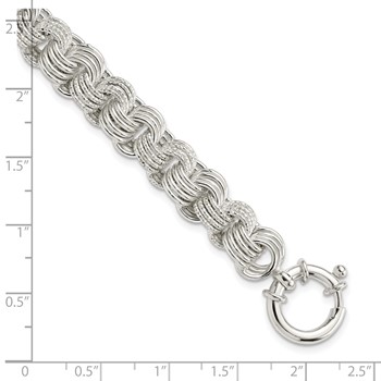 Sterling Silver Polished Fancy Link Bracelet — alternate view