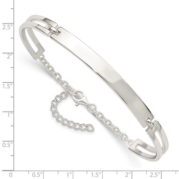 Sterling Silver Polished w/1.25 in ext. Bracelet — alternate view