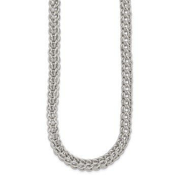 Sterling Silver Polished Fancy Circle Link 18.5in Necklace — alternate view