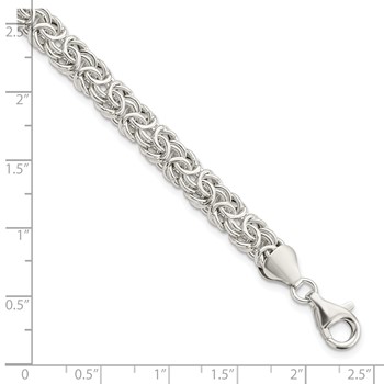 Sterling Silver Polished Byzantine Link Bracelet — alternate view