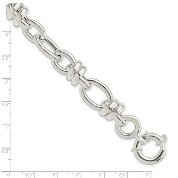Sterling Silver Polished Fancy Link Bracelet — alternate view