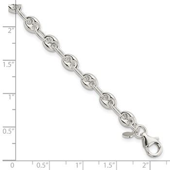 Sterling Silver Polished Fancy Link Bracelet — alternate view