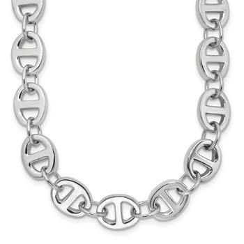 Sterling Silver Polished Fancy Link 18in Necklace