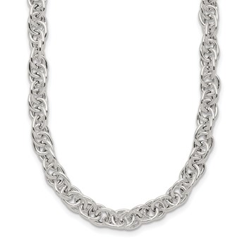 Sterling Silver Polished Fancy Link Necklace