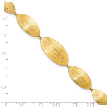 Sterling Silver Gold-plated Brushed w/ 1.25in ext. Bracelet — alternate view