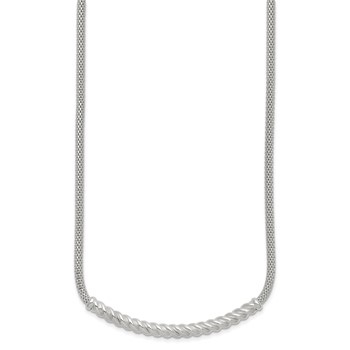 Sterling Silver Polished Twisted Bar Necklace — alternate view