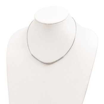 Sterling Silver Rhodium-Plated Fancy Graduated Necklace — alternate view