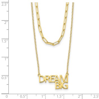 Sterling Silver Gold-tone Dream Big Double Necklace — alternate view