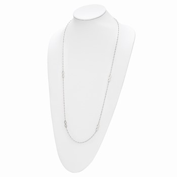 Sterling Silver Polished Beaded Infinity w/1 in ext. Necklace — alternate view
