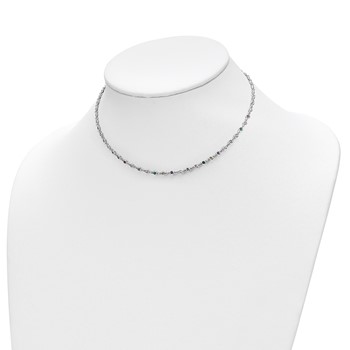 Sterling Silver Rhodium-plated Polished Multi-color CZ w/3 IN EXT Choker — alternate view