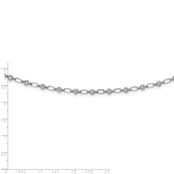 Sterling Silver Rhodium-plated Polished CZ Necklace — alternate view