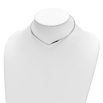 Sterling Silver Rhod. Polished V Cuff Necklace — alternate view