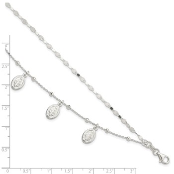 Sterling Silver Dbl Miraculous Medal w/1 in ext. Bracelet — alternate view