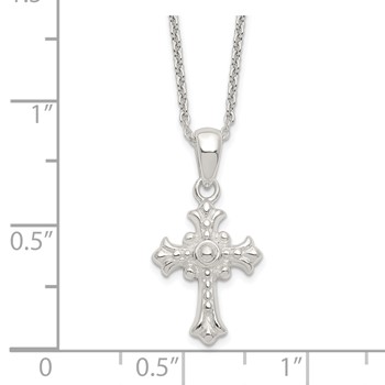Sterling Silver Polished Cross Necklace — alternate view