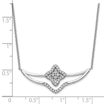 Sterling Silver Rhodium-plated Polished CZ Fancy Necklace — alternate view