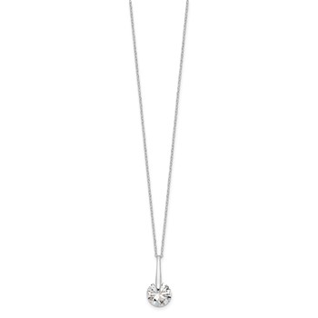 Sterling Silver Rhodium-plated Polished CZ Fancy 16in Plus 2in ext Necklace — alternate view