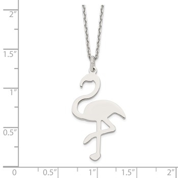 Sterling Silver Polished Flamingo Necklace — alternate view