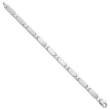 Sterling Silver Rhodium-plated Polished/Brushed Men's 8.5in Bracelet — alternate view