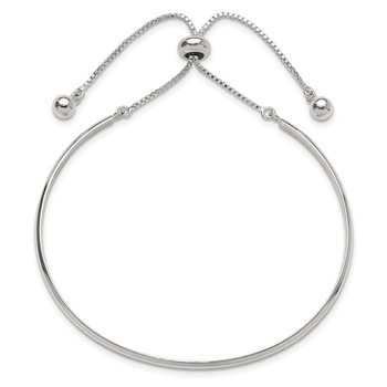 Sterling Silver Polished Bar Adjustable Bracelet — alternate view
