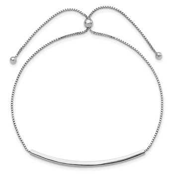 Sterling Silver Rhodium-plated Adjustable Bar Bracelet — alternate view