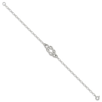 Sterling Silver Polished Fancy Knot Link Bracelet — alternate view