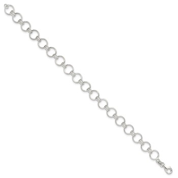 Sterling Silver Polished Circle Link 7.25in Bracelet — alternate view