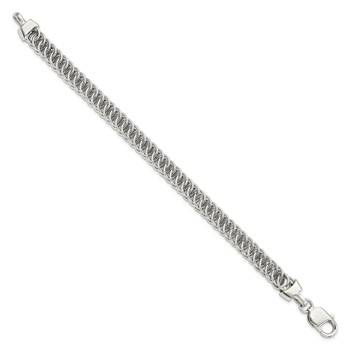 Sterling Silver Rhodium-plated Fancy Link 7.5in Bracelet — alternate view