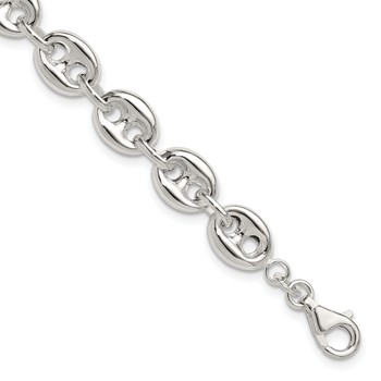 Sterling Silver Polished Fancy Link Bracelet