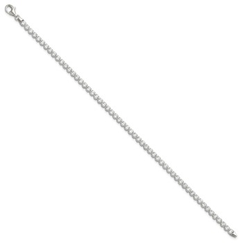 Sterling Silver Rhodium-plated 3 mm Round CZ 7.5in Tennis Bracelet — alternate view