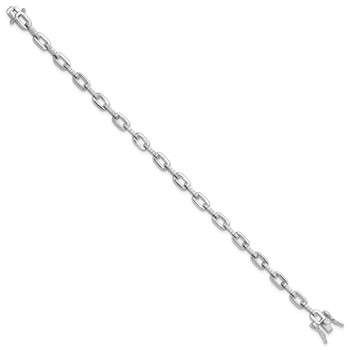 Sterling Silver Rhodium-plated with CZ Link 7in Bracelet — alternate view