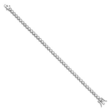 Sterling Silver Rhodium-plated 3.5 mm Round CZ 7.5in Tennis Bracelet — alternate view