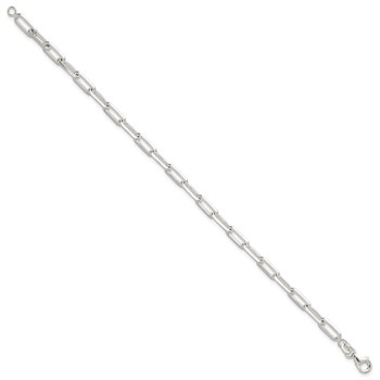 Sterling Silver Polished Paperclip 7.25in Bracelet — alternate view