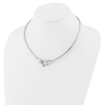 Sterling Silver Rh-plated Polished Panther Round Cubetto Style Necklace — alternate view
