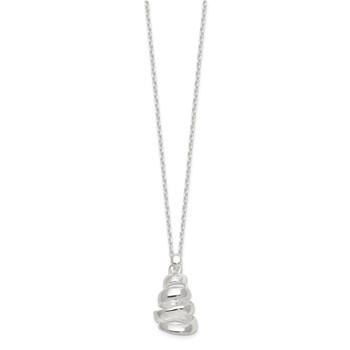 Sterling Silver Polished Silver-plated Swirl Pendant Necklace — alternate view