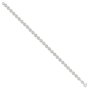 Sterling Silver Polished and Diamond Cut Beaded Bracelet — alternate view