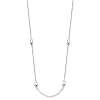 Sterling Silver Polished Fancy Beaded Link 18in Necklace — alternate view