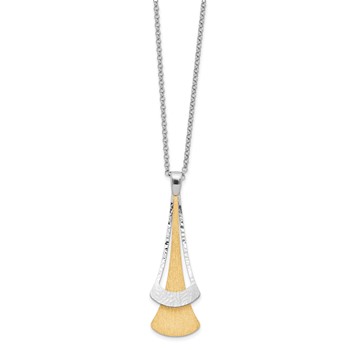 Sterling Silver RH-plated Gold-plated Fancy w/2in ext. Necklace — alternate view