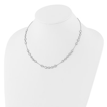Sterling Silver Rhodium-plated Fancy CZ 18in Necklace — alternate view