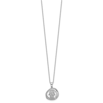 Sterling Silver Rhodium-plated Hamsa 18in Necklace — alternate view